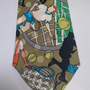 Tennis Players Rackets Balls Men&#39;s Ties Neckties