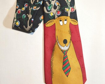Your Favorite Reindeer Deck the Halls Out Silky Feel Necktie Men's Christmas Tie