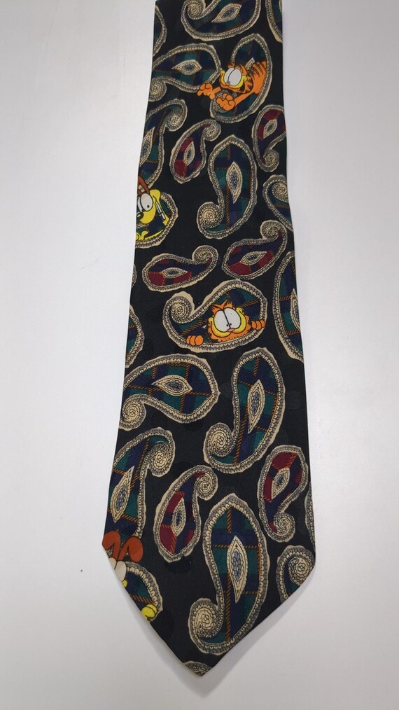 Garfield Odie Loop Pattern Paws Addiction Tie Men… - image 2