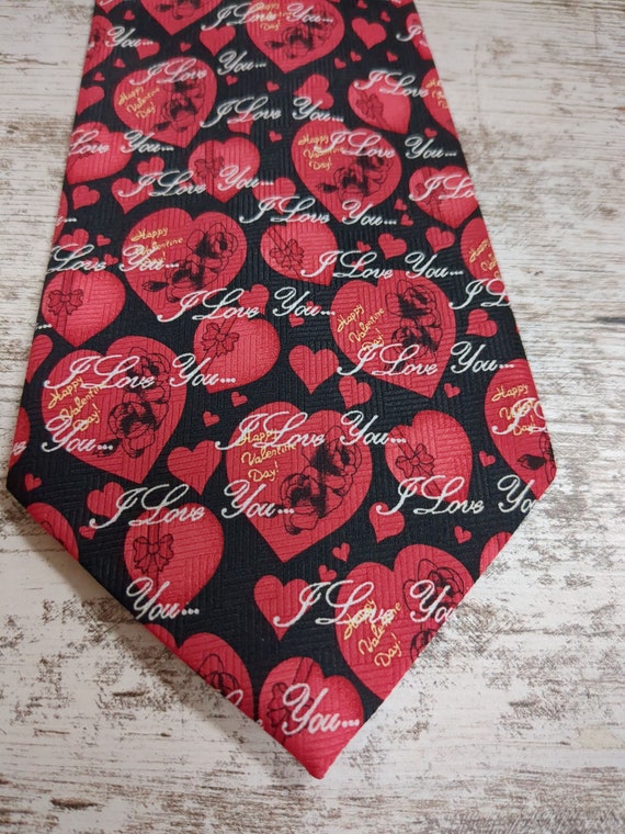 I Love You Necktie Red Hearts by Valentines Day Neckwear - Etsy