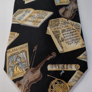 Sheet Music and Instruments Structure Tie Men&#39;s Ties Neckties
