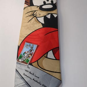 Tasmanian Devil Looney Tune Cartoon Krawat 1997 Taz Bugs Bunny Kolekcja Znaczków
