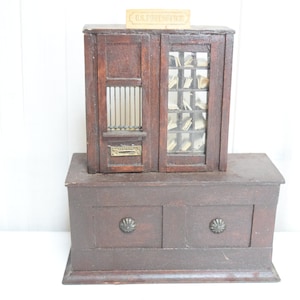 Miniature Balsa Wood Post Office Counter Dollhouse Post Office General Store Diorama