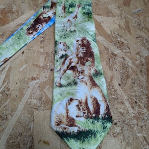 Lions and Giraffe on the Savanah Tie Men&#39;s Ties Neckties