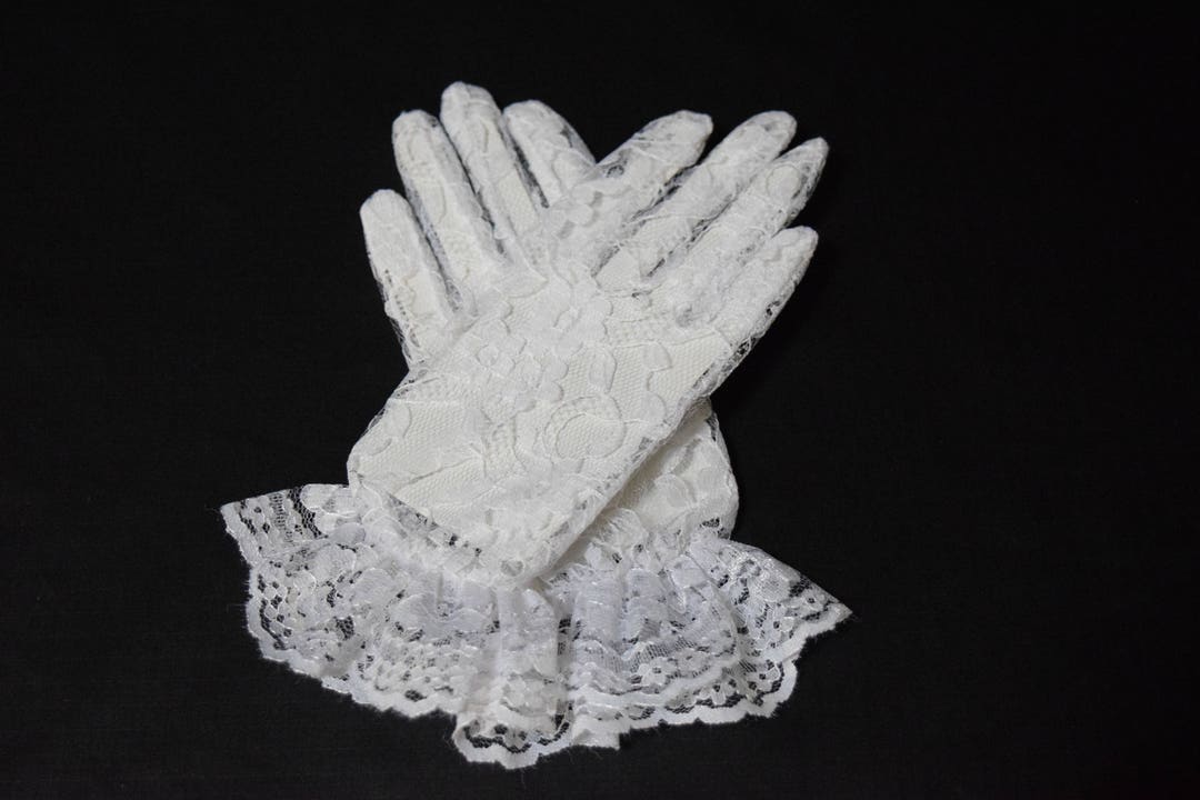 Gant Transparent Femme Gants Soirée Femme - Tulle Perlé Noir (50cm) Gant Dentelle