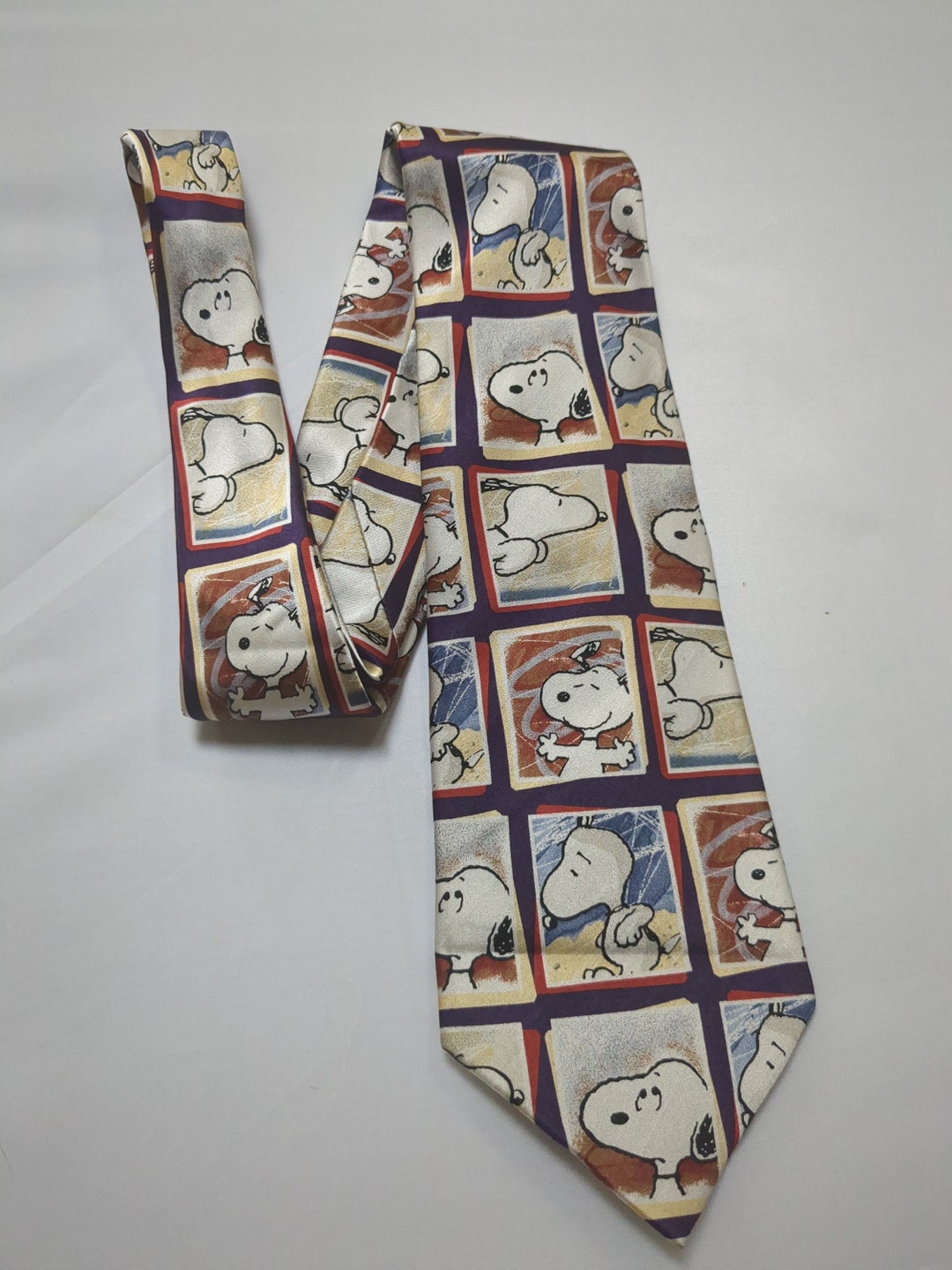 Peanuts Necktie Snoopy Cartoon Strip Etsy