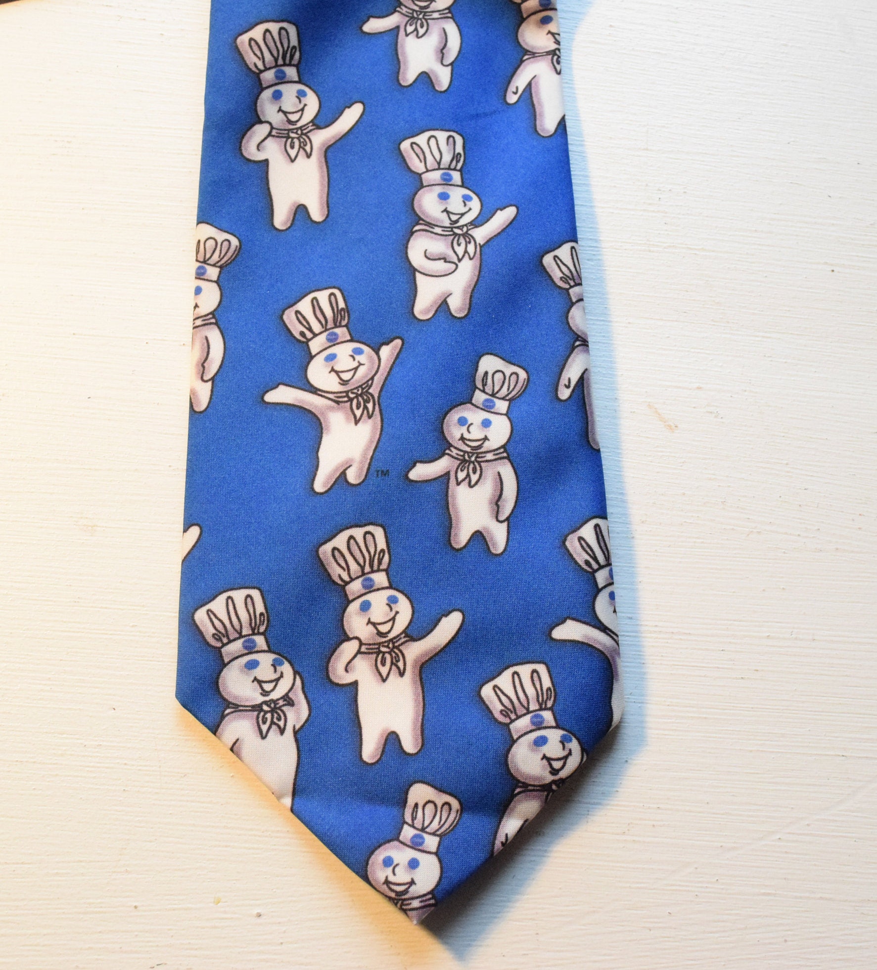 Pillsbury Dough Boy Tie Blue Novelty Necktie Tie by Ralph