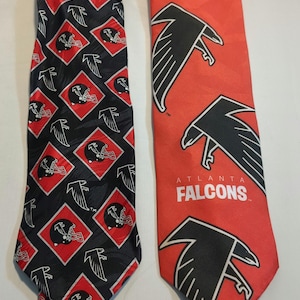 Krawat piłkarski Atlanta Falcons Męski krawat nowościowy Czarny i czerwony krawat NFL