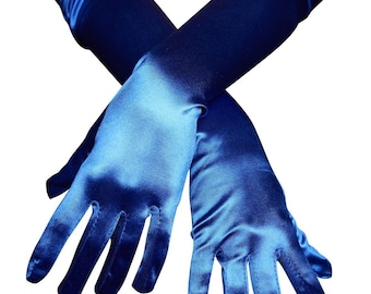 Xuhan Kurze Spitzenhandschuhe Für Frauen | Elegante Florale Spitze | Handgelenklänge 17,8 Cm | Größe Large – Blau
