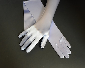 Lila Stretch Glanz Satin Handschuhe Oper Länge Handgelenk 22 "18" 15 "und 9" Damen Handschuhe Abschlussball Hochzeit Handschuhe formelle Anlässe Festspiele