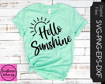 Hello Sunshine SVG, Vacation, Summer, Beach, cut file, instant download, Cruise, dxf png eps, Silhouette or Cricut