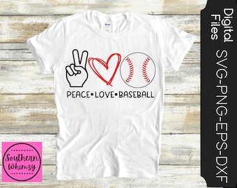 Peace Love Baseball SVG, mom, baseball, peace, kids, cut file, instant download, funny saying, dxf png eps, Silhouette or Cricut