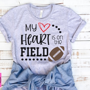 My Heart Is On The Field SVG, football, football mom, kids, cut file, instant download, sports, school, dxf png eps, Silhouette or Cricut
