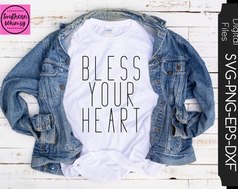 Bendice a Tu Corazón SVG, sur, diciendo, cita, sarcástico, mamá, archivo cortado, descarga instantánea, dicho divertido, dxf png eps, Silueta o Cricut