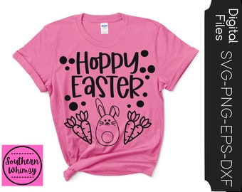 Hoppy Easter SVG, Easter, Bunny, Easter pun, Easter bunny, cut file, instant download, funny saying, dxf png eps, Silhouette or Cricut