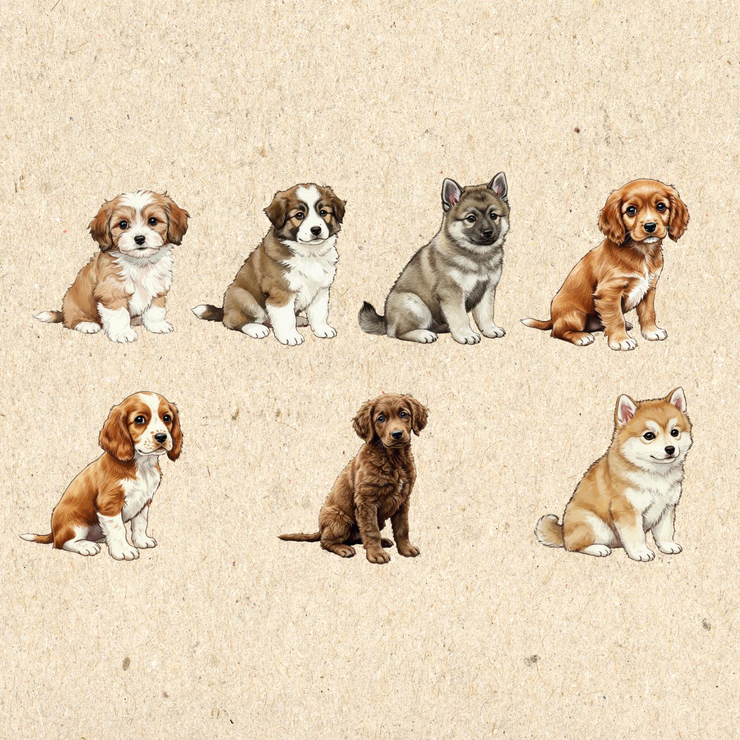 Watercolor Dog Breeds Clipart Bundle: Hand-painted Puppy Pngs (300 DPI ...