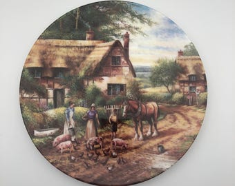 1990s Vintage Wedgwood Collectible Plate "Country Days - Feeding Time"