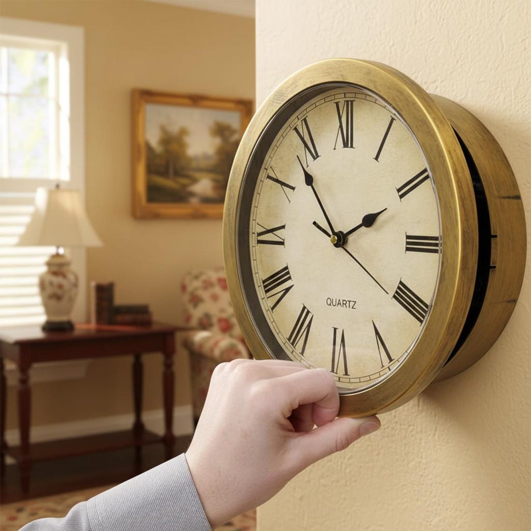 Hidden Wall Clock Safe With Secret Compartment | Modern Home Decor ...