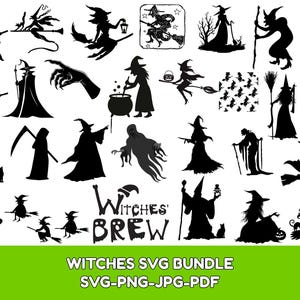 Hexe SVG Bundle: Halloween Clipart, Cut Files für Cricut (Instant Download)
