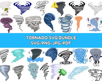 Paquete SVG de tornado, paquete SVG de tormenta, imágenes prediseñadas de tornado, archivos de corte SVG de tornado para Cricut, tifón SVG PNG, huracán SVG PNG, viento SVG