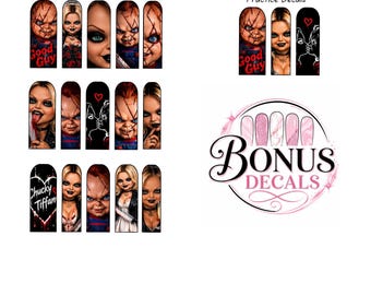 Chucky And Tiffany Waterslide Nail Decals
