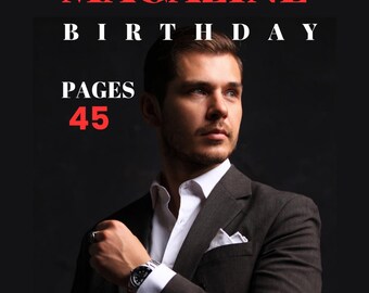 Birthday Magazine Template | Custom Magazine Gift | Editable Canva Magazine Birthday | Best Friend and BF Magazine | Graduation Gift