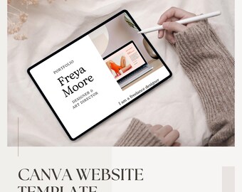 Editable Canva Portfolio Website Template for Designers & Freelancers | Modern One Page Creative Web Design