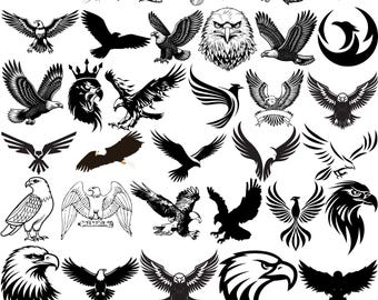 Pakiet Eagle SVG, Clipart Eagle, Sylwetka Eagle PNG, Latający Eagle SVG, Pakiet Eagle PNG, Natychmiastowe pobieranie