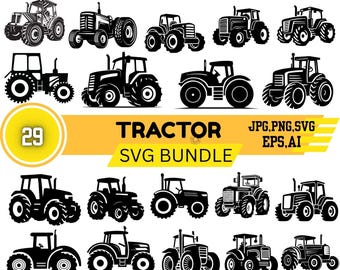 Tractor SVG Bundle / Tractor PNG Bundle / Tractor Clipart / Tractor SVG Cut Files for Cricut / Tractor Silhouette / Truck Svg / Farm Svg