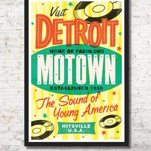 Detroit poster, Detroit wall art, Detroit print, Detroit art print, Poster, Detroit art, Wall decor, Gift, Home decor, Motown