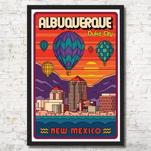 Albuquerque, Albuquerque poster, Albuquerque wall art, Phoenix art print, Phoenix print, Albuquerque skyline, Albuquerque art, Albuquerque