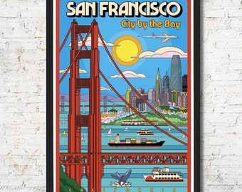 San Francisco, San Francisco poster, San Francisco wall art, San Francisco art print, San Francisco skyline, San Francisco Wall decor,