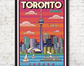 Toronto, Toronto poster, Toronto wall art, Toronto art print, Toronto skyline, Toronto print, Toronto art, Wall art, Home decor