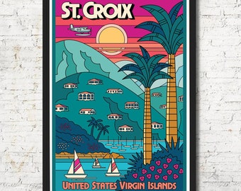 St. Croix Travel Poster, Virgin Islands Art Print