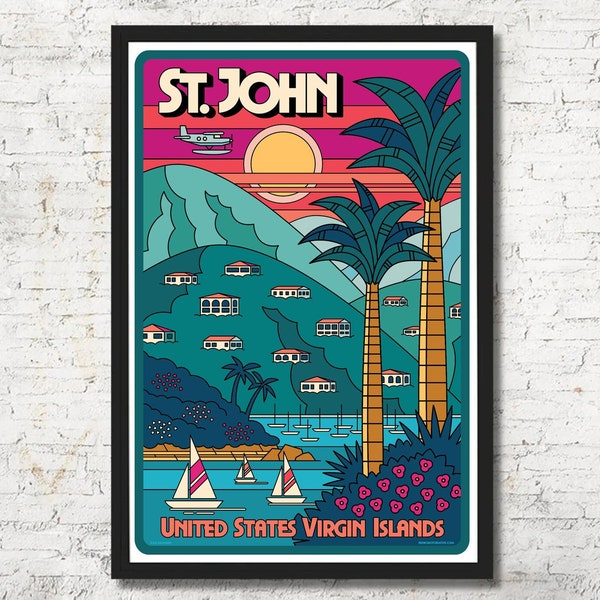 St. John poster, St. John wall art, St. John art print, St. John decor, St. John, St. John gift, St. John wall art, Virgin Islands poster