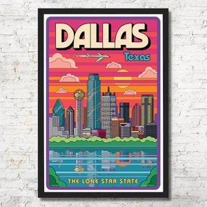 Dallas poster, Dallas wall art, Dallas art print, Dallas print, Dallas, Dallas skyline, Dallas Wall decor, Dallas Gift, Dallas Home deco