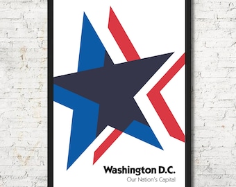 Washington D.C. Minimalist Art Print, Bold Design