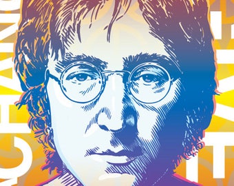 John Lennon, John Lennon poster, John Lennon wall art, John Lennon art print, John Lennon art, Wall decor, Gift, Home decor