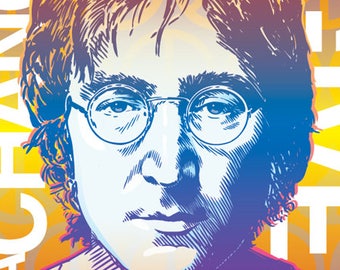 13 x 19 John Lennon, John Lennon poster, John Lennon wall art, John Lennon art print, John Lennon art, Wall decor, Gift, Home decor