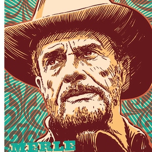 13 x 19 Merle Haggard, Merle Haggard poster, Merle Haggard wall art, Merle Haggard art print, Haggard art, Wall decor, Gift, Home decor