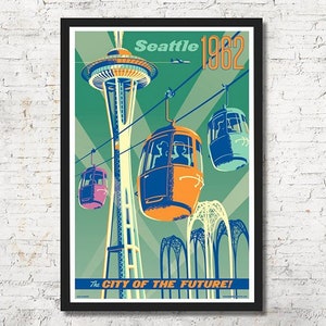 Seattle World's Fair, Seattle poster, Seattle wall art, Seattle art print, Seattle skyline, Seattle print, Seattle art, Wall art, Home decor