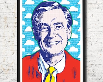 Mister Rogers, Mister Rogers poster, Mister Rogers wall art, Mister Rogers art print, Mister Rogers art, Wall decor, Gift, Home decor