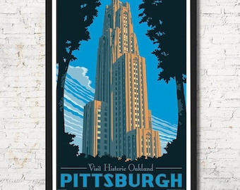 Cathedral of Learning poster, Pittsburgh wall art, Pittsburgh art print, Pittsburgh print, Pittsburgh art, Wall decor, Gift, Home decor