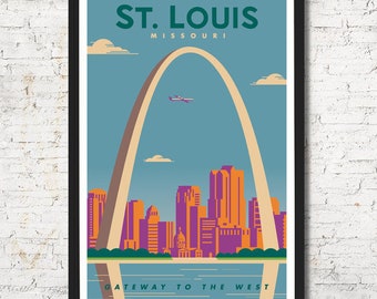 St. Louis, St. Louis poster, St. Louis wall art, St. Louis art print, St. Louis, St. Louis skyline, St. Louis art, Wall decor, Gift, decor