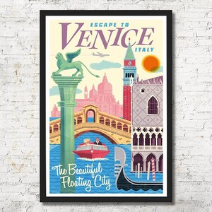 Venice poster, Venice wall art, Venice art print, Poster, Venice print, Venice skyline, Italy art, Wall decor, Gift, Home decor