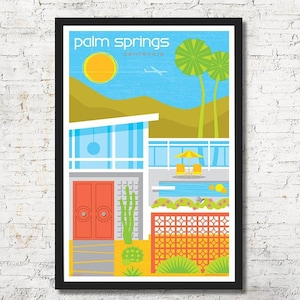 Palm Springs poster, Palm Springs wall art, Palm Springs art print, Poster, Palm Springs skyline, Palm Springs, Wall decor, Gift, Home decor