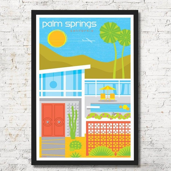 Palm Springs poster, Palm Springs wall art, Palm Springs art print, Poster, Palm Springs skyline, Palm Springs, Wall decor, Gift, Home decor