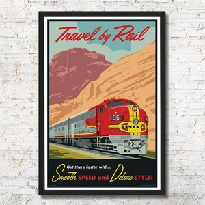 Railroad Train poster, Railroad Train print, Train wall art, Train art print, Railroad, Train art, Train art print, Railroad home decor