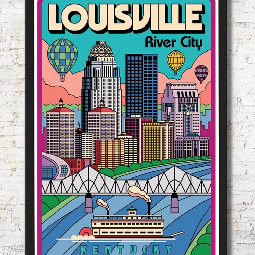 Louisville Poster Louisville Wall Art Louisville Print Etsy
