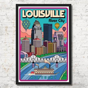 Louisville poster, Louisville wall art, Louisville print, Louisville art print, gift, Louisville skyline, Wall decor, Home decor, Louisville